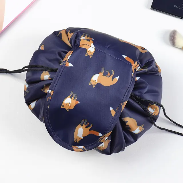 Women Drawstring Cosmetic Bag Travel Storage Makeup Bag Organizer Female Make Up Pouch Portable Waterproof Toiletry Beauty Case AG