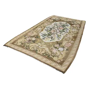 

212x375 Cm Brown Handmade Vintage Moldovan Rugs Rug-7x12 Ft