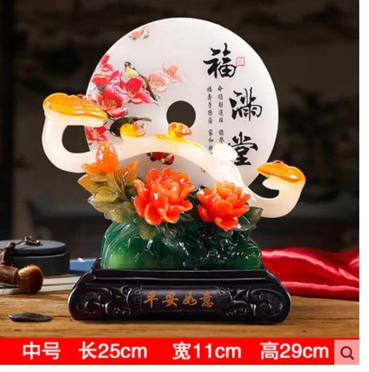 

Safe buckle jade ruyi furnishing pieces at home High-end luxury Sculpture statue carving Home Decoration