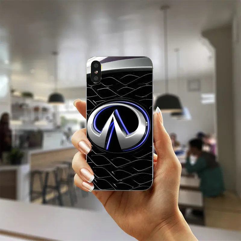 Модный супер автомобильный логотип Infiniti Мягкий Силиконовый ТПУ чехлы для мобильных телефонов iPhone 10 8 7 Plus 6 6S Plus 5 5S SE 5C 4S оболочки сумки