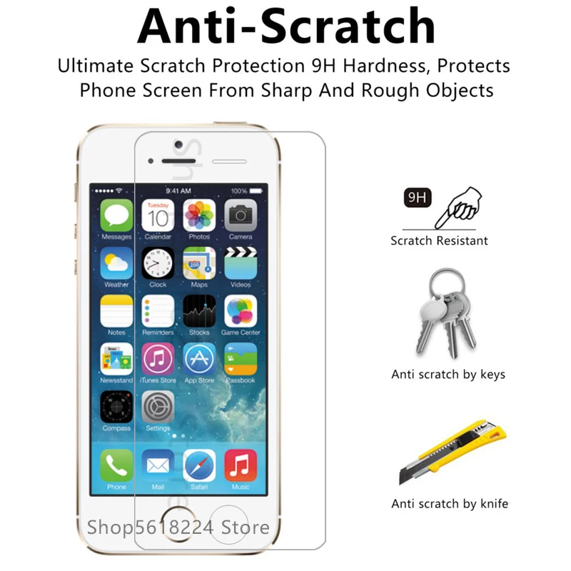 Чехол для iphone se защитный экран из закаленного стекла i phone s5 c5 es iphone5 iphone5s 5c