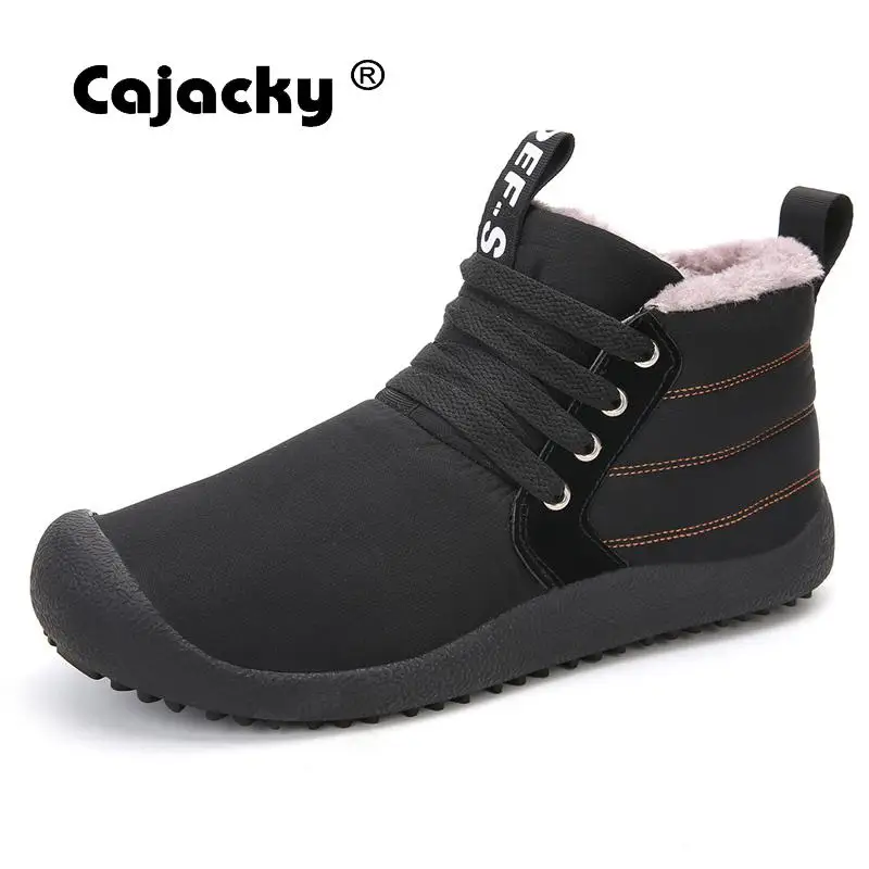 

Cajacky Winter Men Snow Boots With Fur Warm Men Ankle Boots Big Size 39-48 Durable Rubber Sole Botas Hombre Outdoor High Top