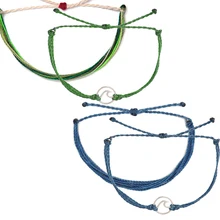 Ручной работы восковые Струнные Браслеты Белый Зеленый Черный Красный Синий Желтый Мужские Женские нейлоновый шнур непокрытый стальной браслет с шармом Дружба