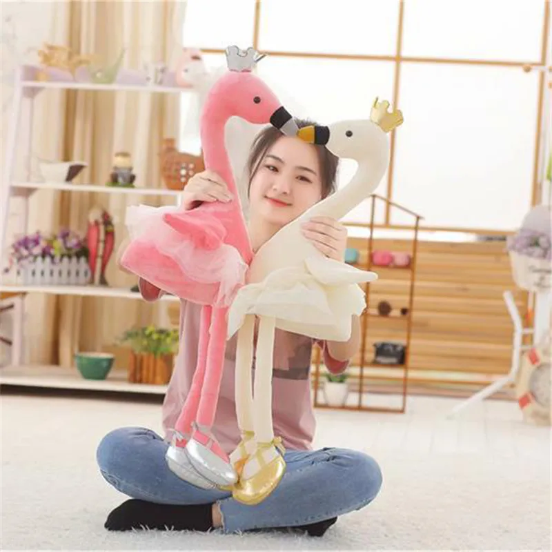 Милый лебедь Фламинго плюшевые игрушки для Для детей Baby Doll подарок для бальных танцев Корона Лебедь Мягкие плюшевые игрушки, домашний декор