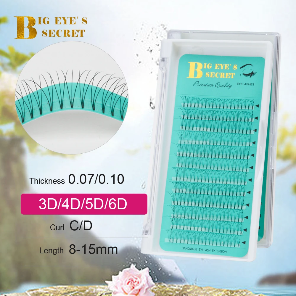 

Big eye's secret Russian Volume Eyelashes Extension Short Stem Pre made Fans C/D curl Mink Lash Eyelash Individual Extension