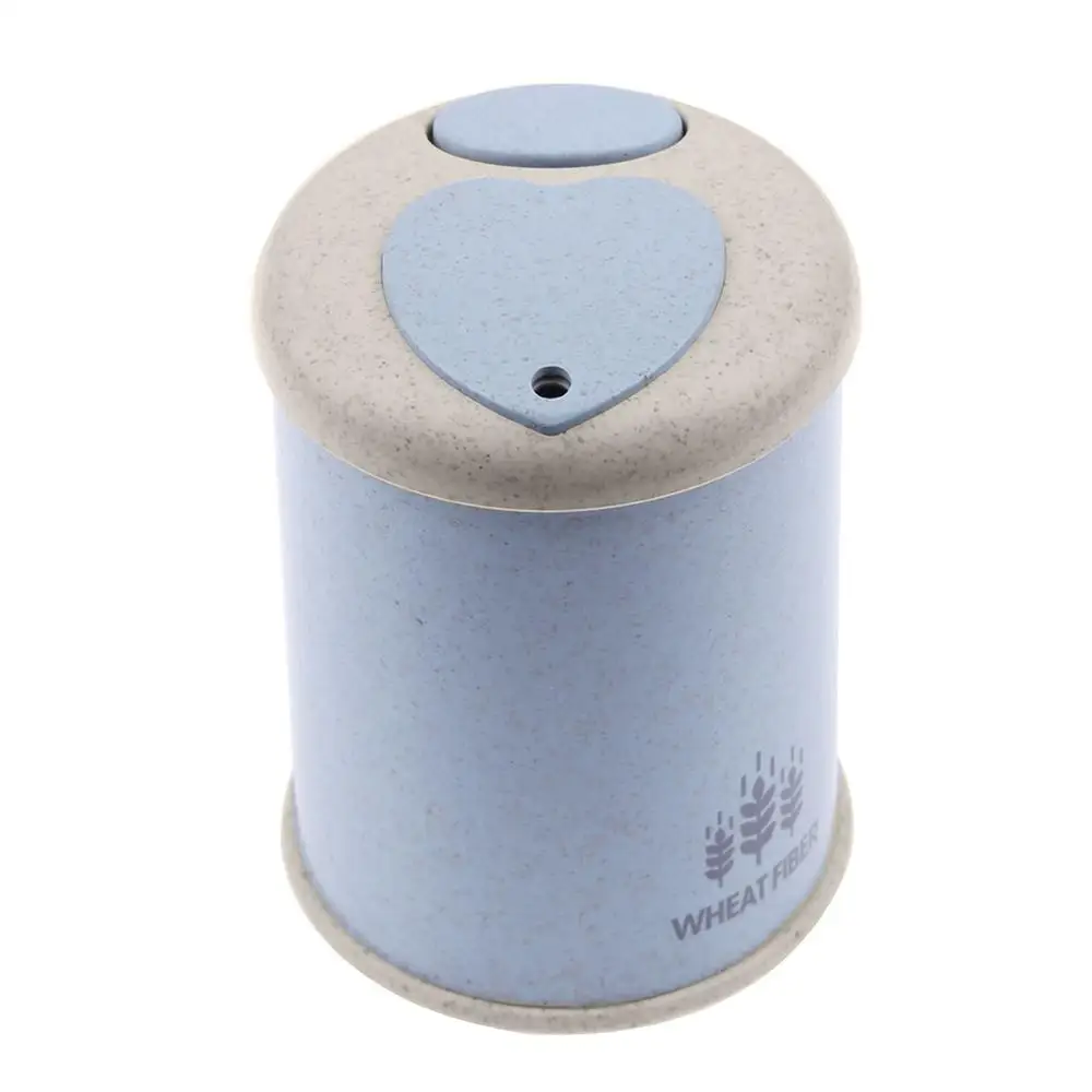 Blue Round 6x8cm Автоматическая подставка для Зубочисток контейнер Пшеничная солома Бытовая настольная коробка для хранения зубочисток Диспенсер Для Зубочисток - Цвет: Blue Round 6x8cm