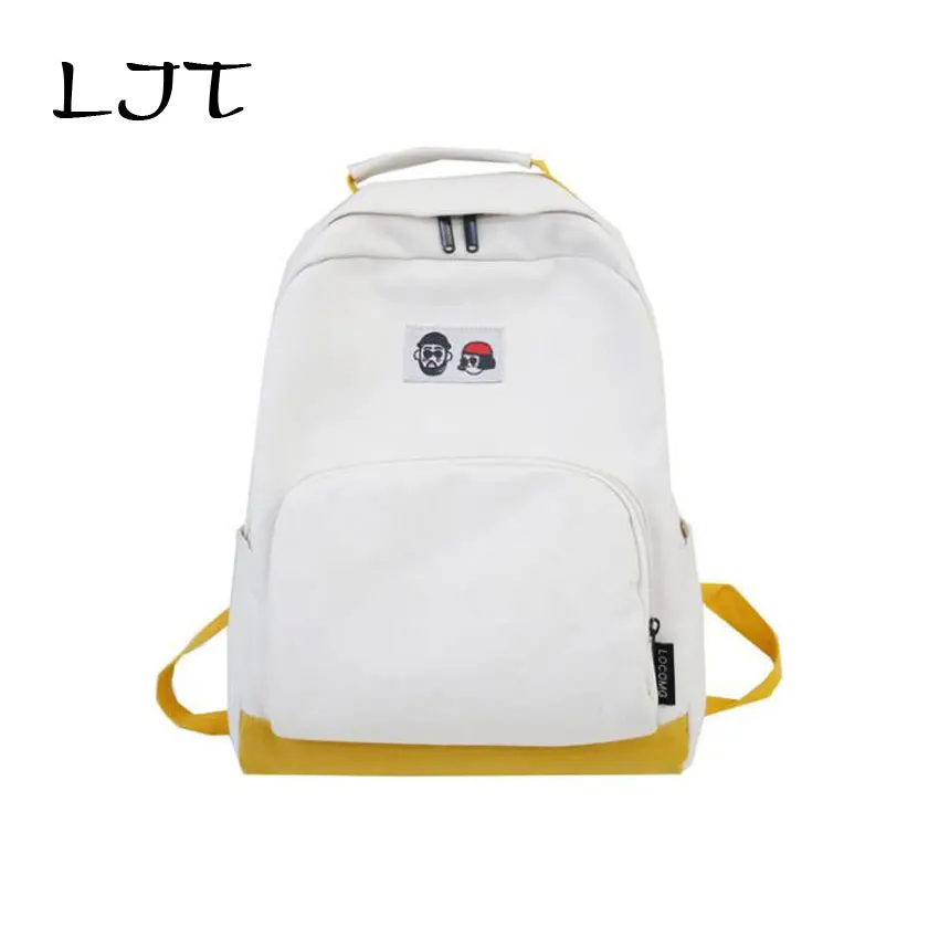

LJT Casual Backpack Women Large Capacity Canvas Backpack Japanese Student School Book Bags for Teenage Girls Travel Rucksack