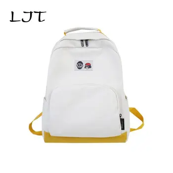 

LJT Casual Backpack Women Large Capacity Canvas Backpack Japanese Student School Book Bags for Teenage Girls Travel Rucksack
