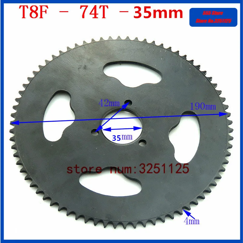 Scooter 54T Tooth T8F Chain Rear Sprocket&Freewheel Cluth For Mini Dirt Bike ATV 
