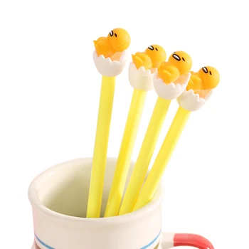 

4Pcs 0.5mm Lazy Egg Gudetama Gel Ink Pen Promotional Gift Stationery School Office Supply Material Escolar Kawaii Kawaii Pen