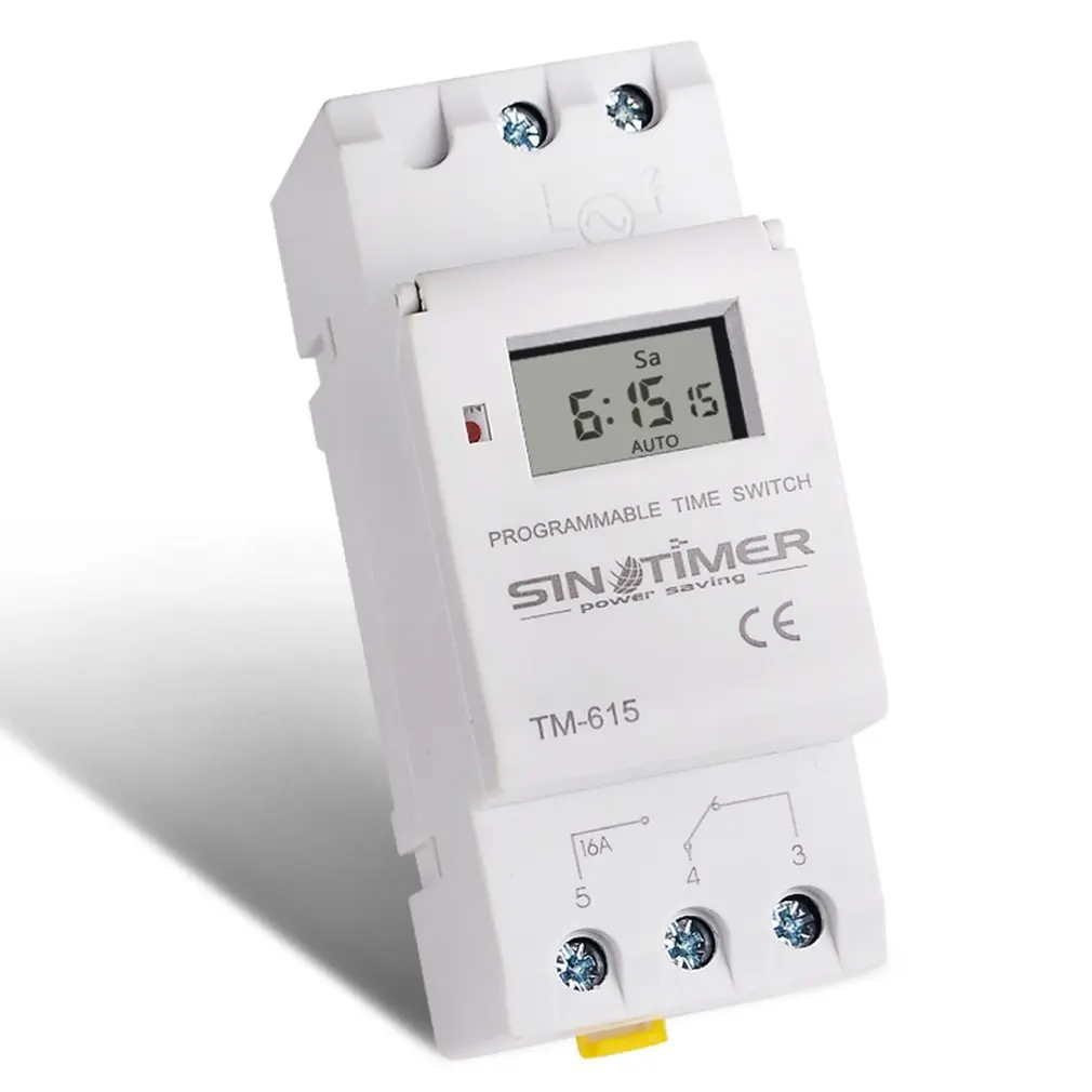

SINOTIMER AC/DC 12V/24V Weekly 7 Days Programmable Digital Time Switch Relay Timer Control Din Rail Mount for Electric Appliance