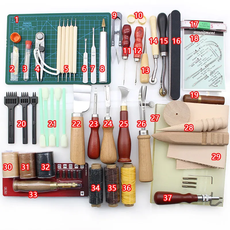 Leather Tools Sets with Wide Shovel Cutting Edge Grooving Belt Punch Leather Cut Knife Leathercraft Patchwork Tool DIY New