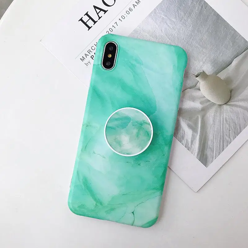 4 Модный матовый мраморный силиконовый чехол для huawei Honor P30 P20 Lite Pro mate 20 Lite Pro Nova 4e 3i 3e с складной держатель - Цвет: 4