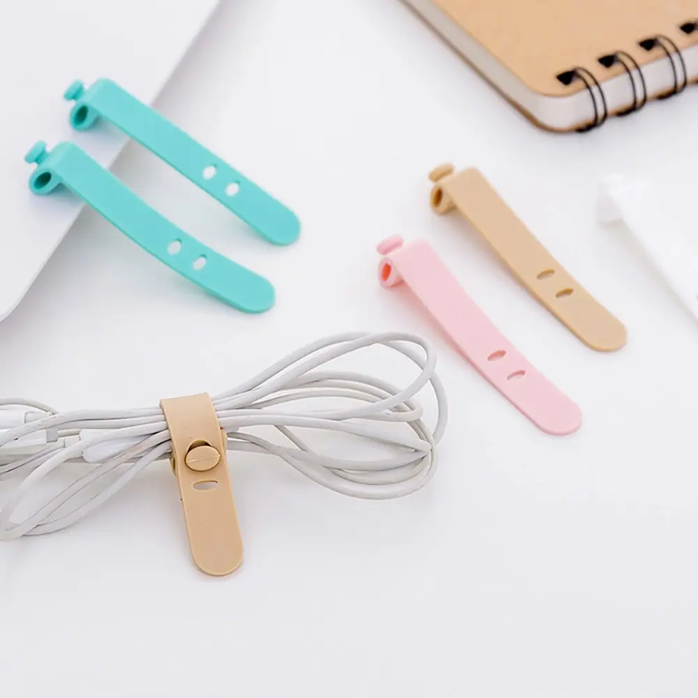 

4Pcs Cable Winder Earphone Protector Data Cable Storage Silicone Belt Data Cable Tie Cable Organizer Creative Travel Accessories
