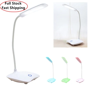 

Junejour USB Rechargeable LED Desks Table Lamp Adjustable intensity Reading Light Eye Protection Touch Switch Desk Lamps 3 Modes