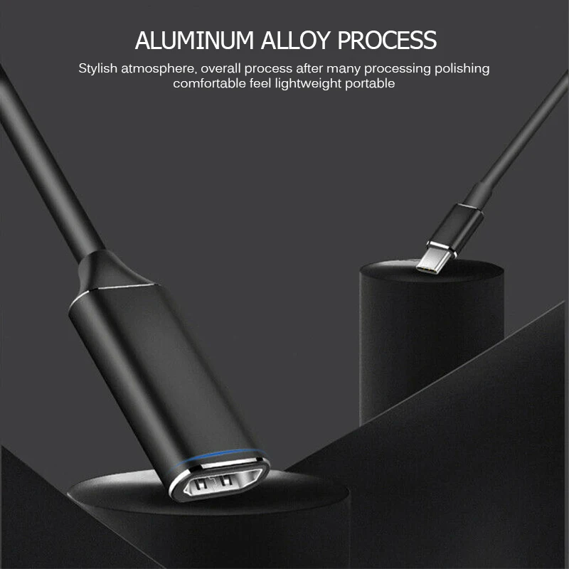 Тип-c к HDMI адаптер высокого разрешения Прохладный тип-c к HDMI конвертер алюминиевый сплав Plug Play конвертер адаптер для Huawe