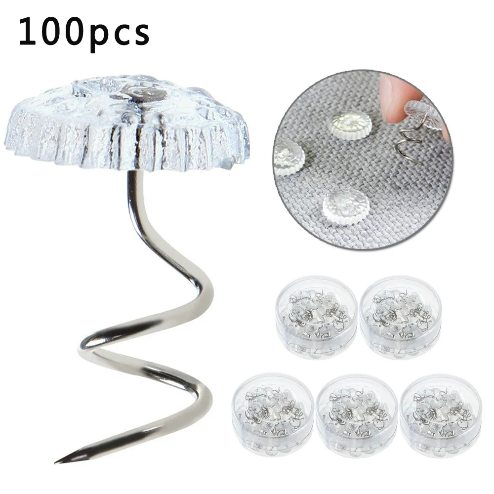 

100Pcs Upholstery Twisted Pins Sofa Arm Couch Headliner Repair Drapery Crafts