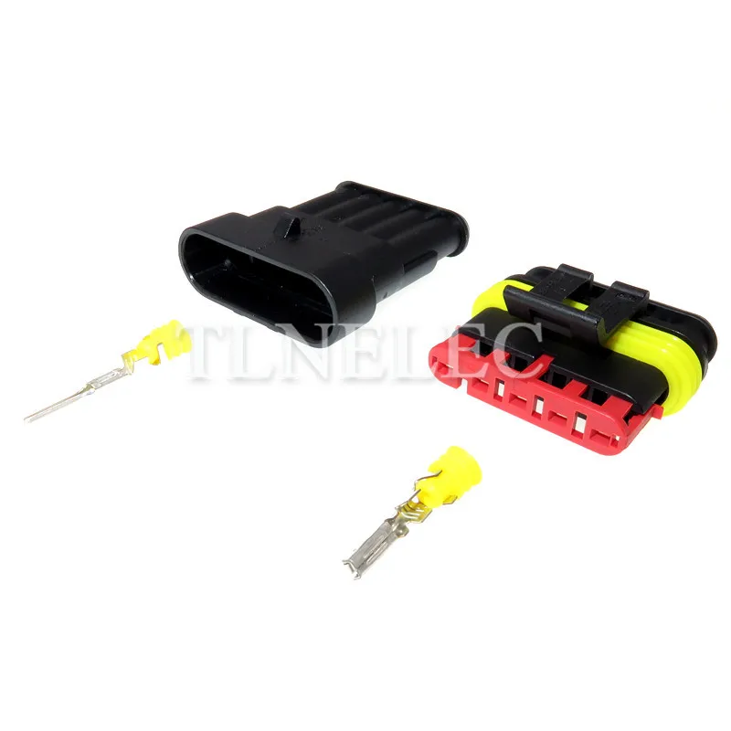 282107-1 282089-1 Superseal Maschio Femmina Impermeabile Aut Cavo Elettrico Connettore Spina Tyco Amp 5 Spille Connettore