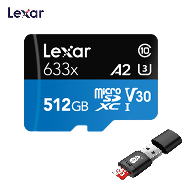 Lexar 512 ГБ 128 ГБ 256 ГБ 64 ГБ 32 ГБ Высокопроизводительные 633x microSDHC microSDXC UHS-I карты до 95 МБ/с./с чтение, 45 МБ/с./с Запись