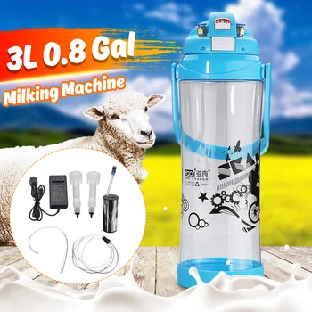 

3L 0.8Gal Dual Head Electric Milking Machine for Cattle Goat Milker Vacuum Pump Bucket Milking Machines Farm Livestock Tool