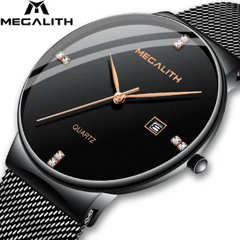 

MEGALITH Sport Waterproof Watch Men Luminous Steel Mesh Strap Quartz Wrist Watches Men Horloges Mannen Wholesale Price 9.99$