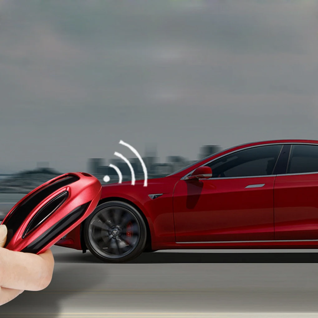 Для Tesla модель X Алюминий брелок для автомобильных ключей, держатель Чехол пульт дистанционного управления Управление оболочка для Smart ключа протектор