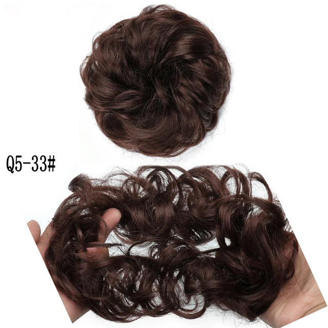 MERISIHAIRHair Extensions Wavy Curly Messy Hair Bun Extensions Donut Hair Chignons Hair Piece Wig Hairpiece headwear rings ring 33