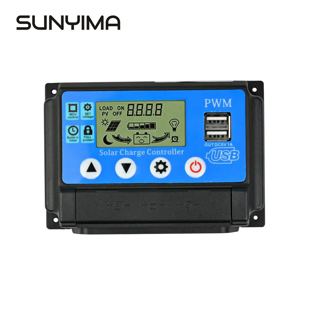 

SUNYIMA 12V/24V 50A LCD Solar Charge Controller for Solar Panels Regulator Controller 10/20/30/40A Battery Lamp Current Displa