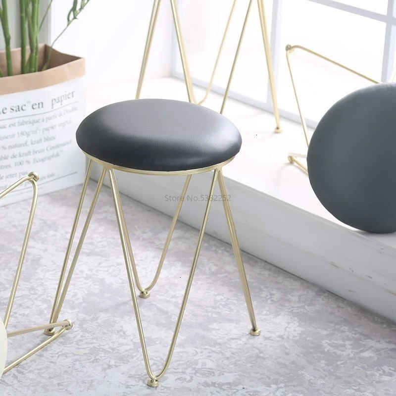  Concise Modern Ins Low Stool Bedroom Soft Iron Package Nothing Backrest Dining Chair Northern Europ - 4000312871952