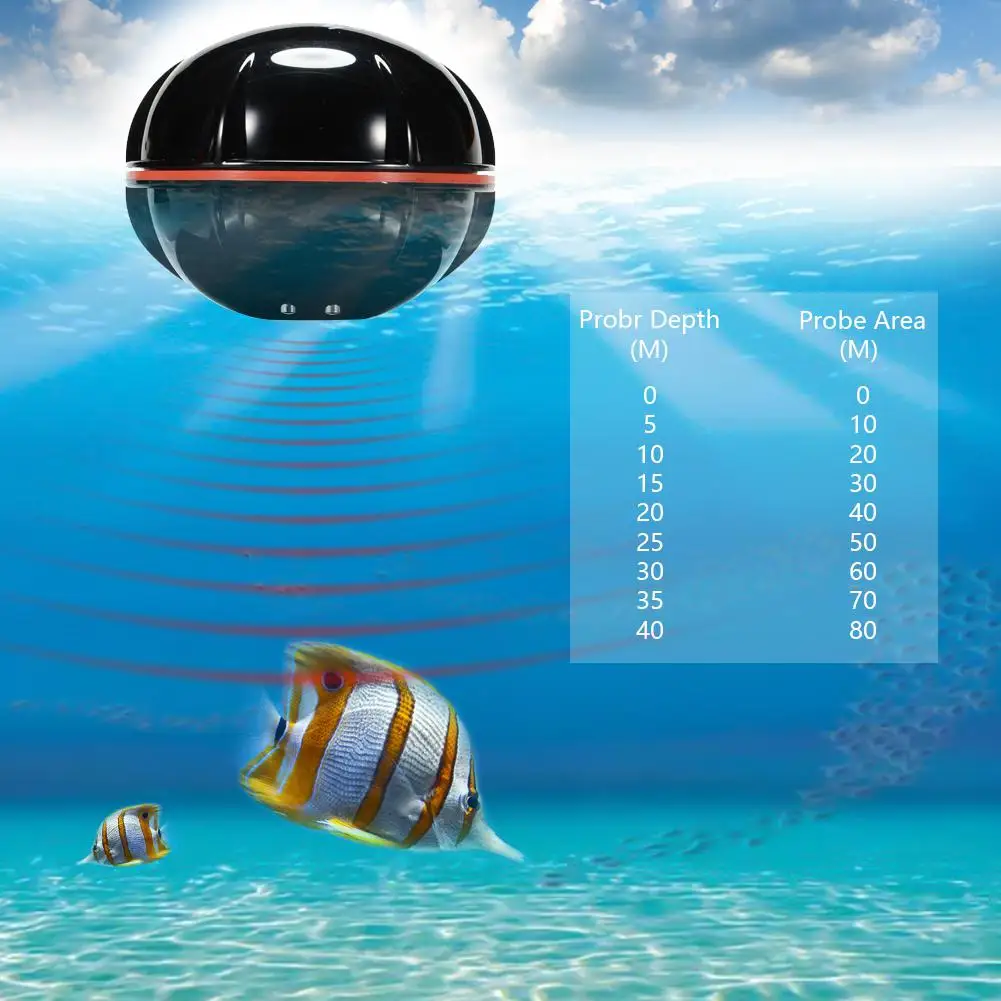 Pesca de Água Inventor de Peixes com 100 m sem Fio Hobbylane Inteligente Portátil Profundidade Sonar Sensor Sonador Fishfinder Lago Mar Salgada 7 High Quality Esporte e Lazer