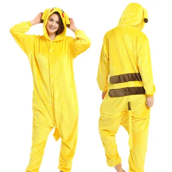 

Adults Kigurumi Pikachu Pokemon Pajamas Set Sleepwear Pyjama Animal Suit Cosplay Women Winter Garment Cute Animal Winter Costume