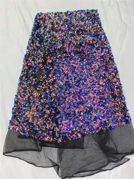 

Nigerian wedding lace 2020Popular African Sequince Lace Embroidered tulle lace fabric High quality For Dresses