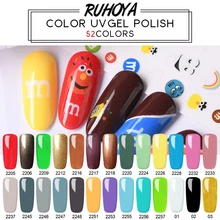 Ruhoya 색상 솔리드 컬러 네일 아트 폴란드어 옻칠 하이브리드 오래 지속 매니큐어 네일 아트 장식 폴란드어 네일 5 ml(China)