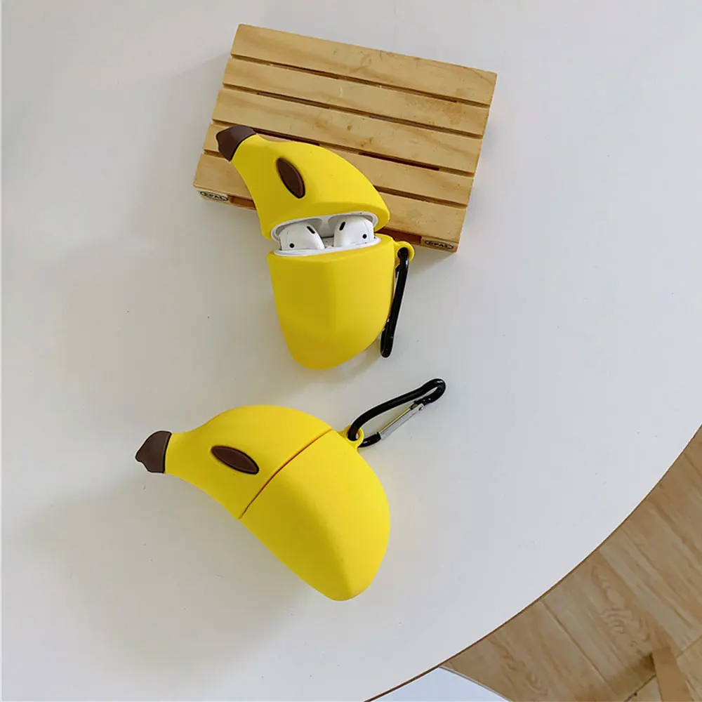 INS Горячая 3D имитация банана силиконовый защитный чехол для наушников Apple Bluetooth наушники Airpods 1/2 Чехлы аксессуары