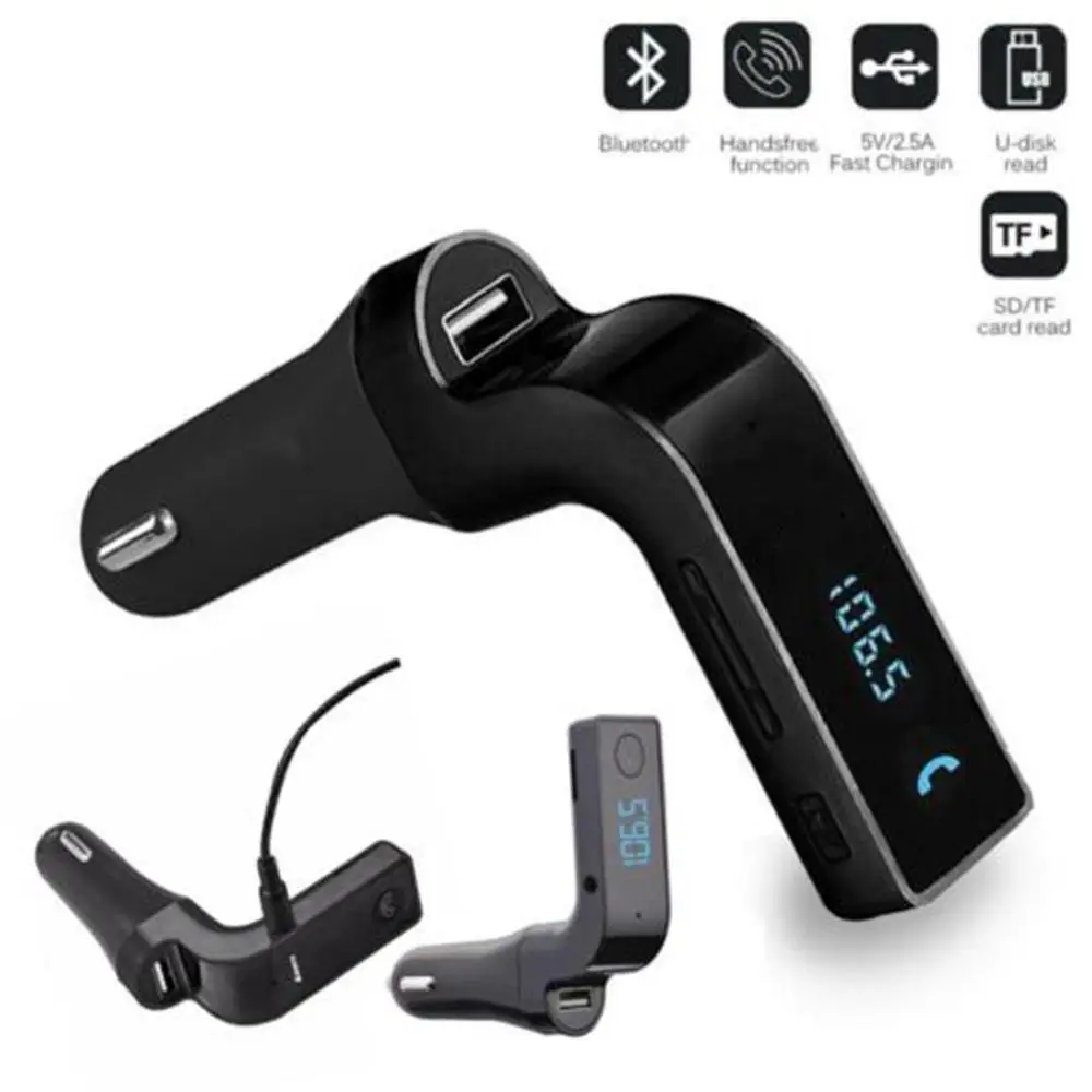 4-в-1 Hands Free комплект беспроводной связи bluetooth для автомобиля FM передатчик MP3 музыкальный плеер с 3,5 мм аудио кабель для подключения к Поддержка TF карты