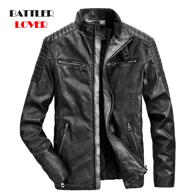 2021 Vintage Men Genuine Leather Jackets Autumn Winter Warm Jacket Motorcycle Coats for Male Fashion Slim Fit Brand Clothing