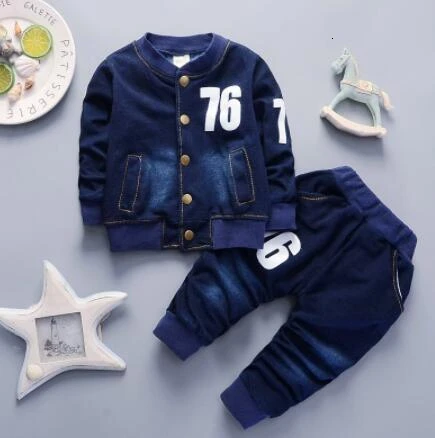 BibiCola/весенне-осенние детские комплекты одежды для мальчиков хлопковые комплекты одежды для маленьких мальчиков комплект одежды для малышей из 3 предметов: куртка+ рубашка+ штаны - Цвет: Picture Color