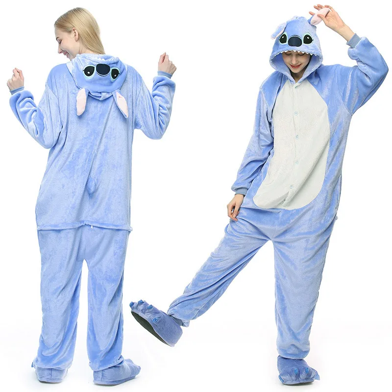 Зимние женские и мужские Onesie Халат с капюшоном кигуруми Единорог пижамы Пижама в
