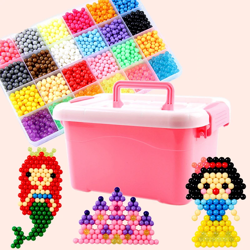 2020 DIY Water Mist Magic Beads Toys For Children Animal Molds Hand Making 3D Puzzle Kids Educational Toys Spell Replenish Beans