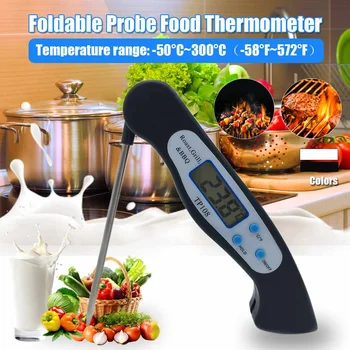

FoldableNEW Food Thermometer Programmed Digital Kitchen Food Cooking Tool BBQ Meat Fork Barbecue Probe Type Temperature Gauge