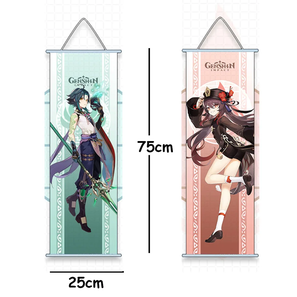 Anime Ornament Game Impact Anime Cosplay Wall Scrolls Kazuha Baal Ayaka Tighnari Alhaitham Itto Nilou Shenhe Wanderer Fans Collections Props wall hanging poster