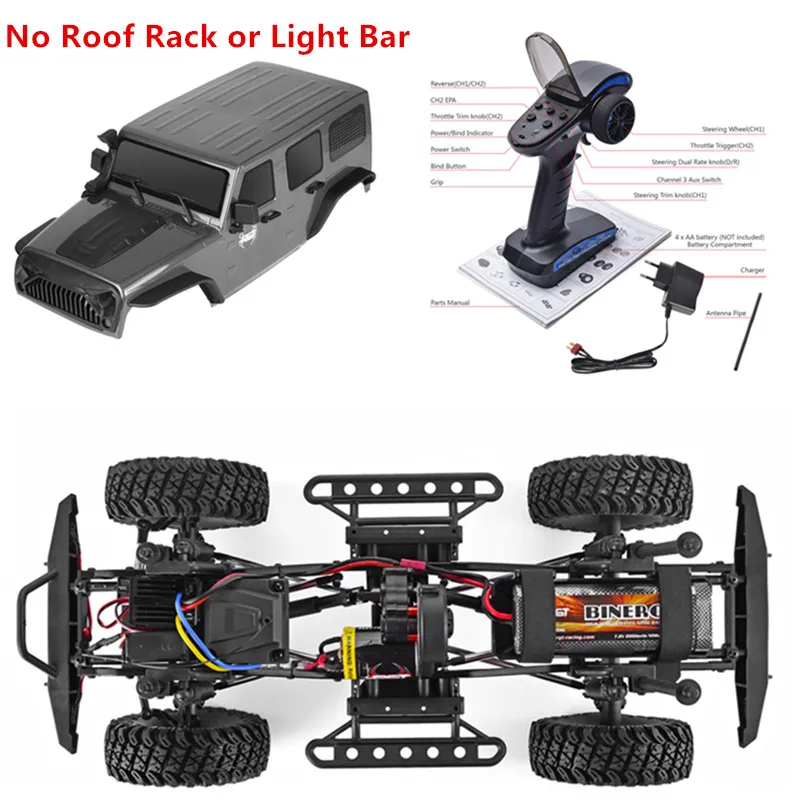 RGT RC Гусеничный 1:10 4wd RC автомобиль металлический редуктор внедорожный грузовик RC Рок Гусеничный крейсер EX86100 хобби гусеничный RTR 4x4 Водонепроницаемый RC игрушка - Цвет: No Roof Rack