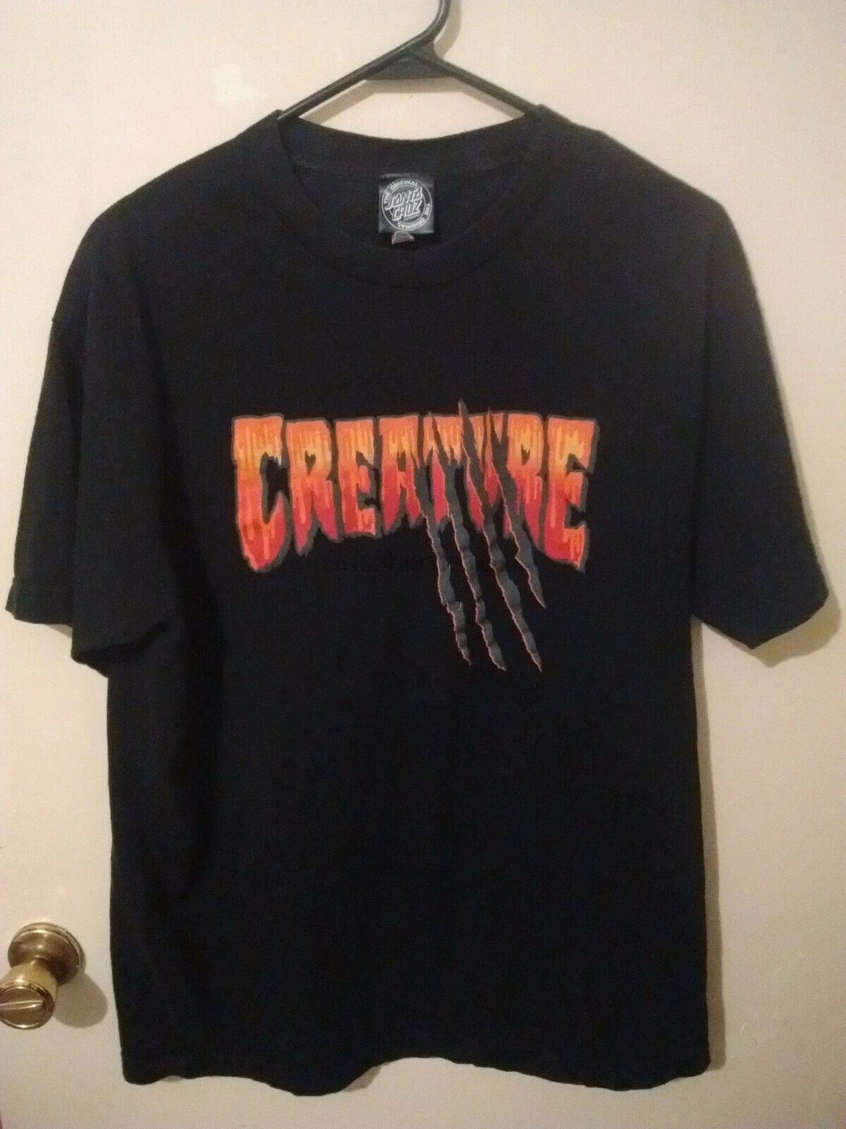 Alstyle Creature Skateboards Large Black Teen Wolf Spell Out Logo T-Shirt | Мужская одежда