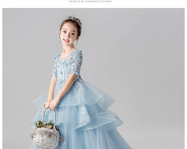 Vestidos de 15 anos, небесно-голубое бальное платье из тюля с кружевной аппликацией, вечернее платье г. Бальные платья для девочек