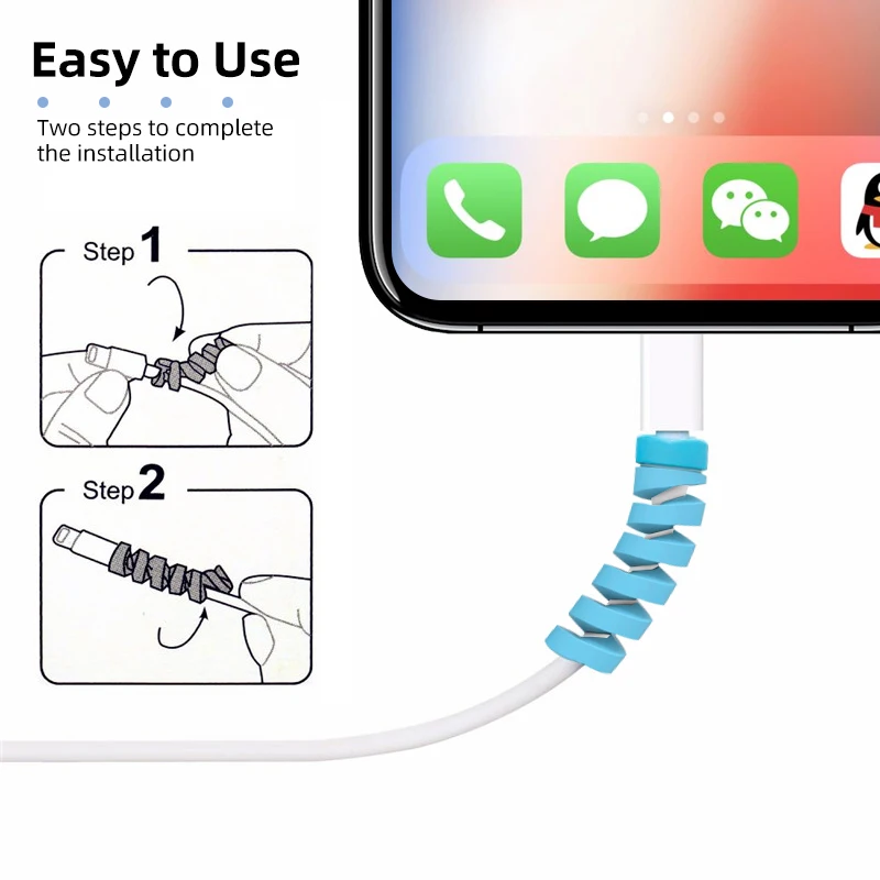 ANKNDO USB кабель протектор зарядный кабель защитный чехол Чехол пружинный шпагат сматывание кабеля кабель для наушников Защита оболочки твист