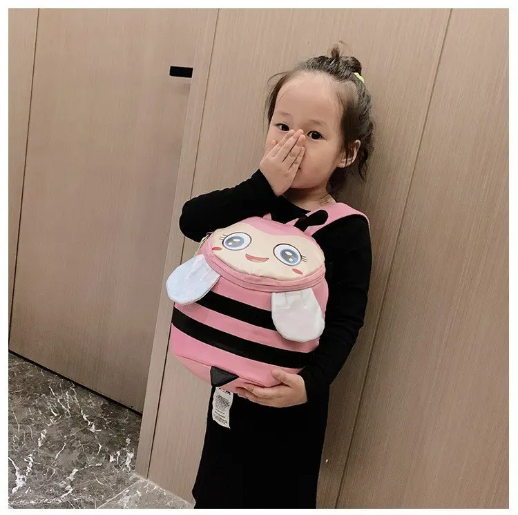 Kawaii маленький рюкзак с пчелами для девочек и мальчиков, нейлоновые регулируемые школьные сумки, сумка с животными, плюшевый Детский рюкзак, игрушки, детский подарок