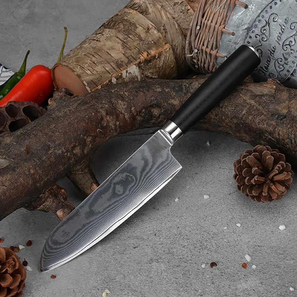 7 дюймов Santoku Ножи, 67-слойная Дамаск Сталь профессиональный шеф-повар Ножи с острое лезвие, эргономичная ручка, инструменты для резки нарезания кожуры