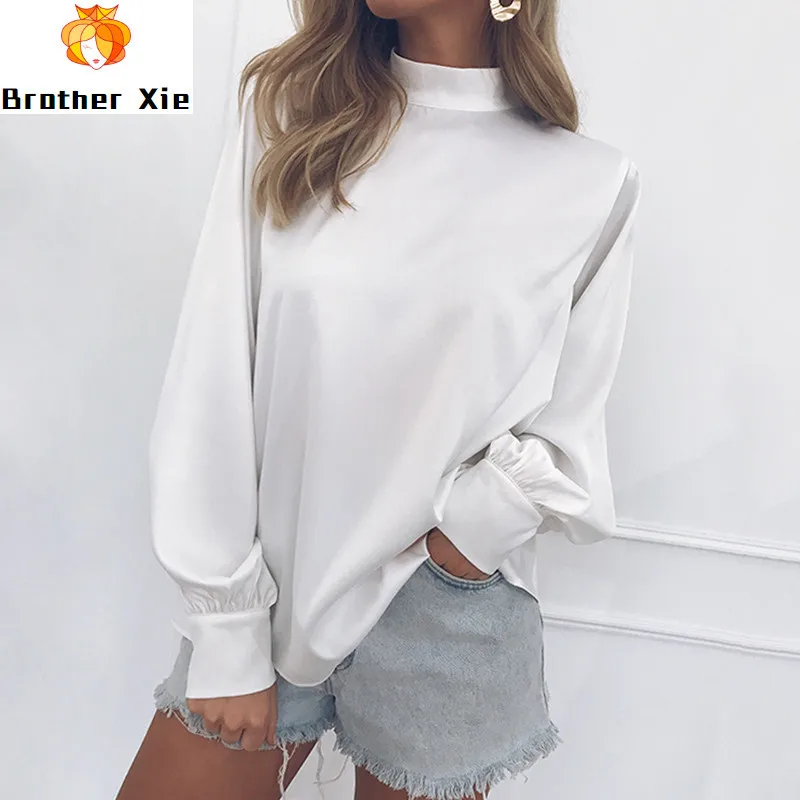 

Women Blouses 2020 Fashion Long Puff Sleeve Blouse Shirt Solid Elegant White Office Lady Shirt Casual Tops Blusas Chemise Femme