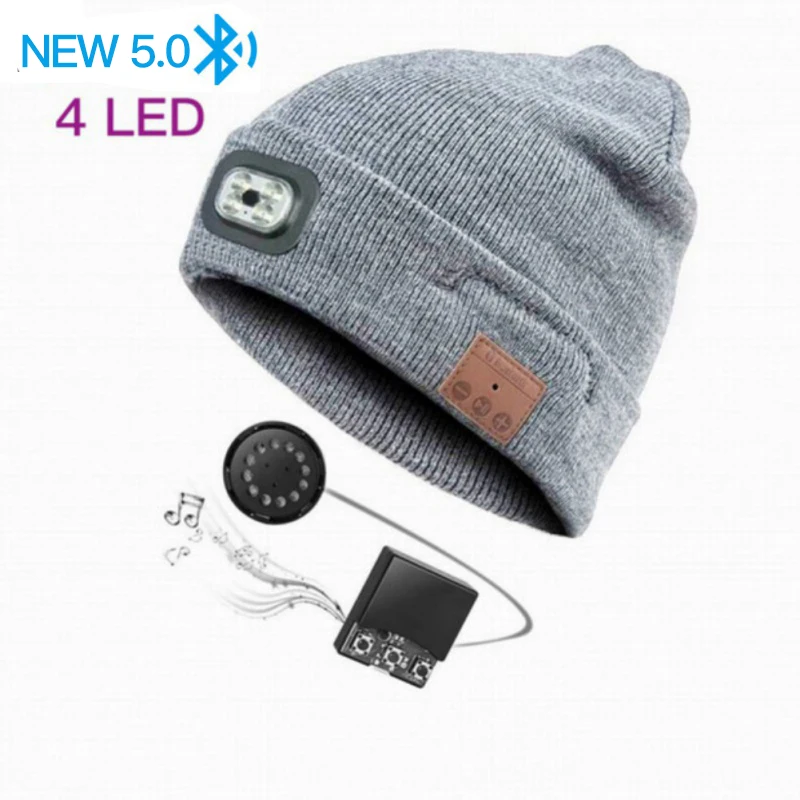 Bluetooth Earphone Music Hat Winter Wireless Headphone Cap Headset With Mic Sport Hat For Xiaomi Phone Portable Headset