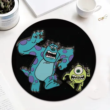 

Monsters University Mike Wazowski Sulley Desktop Round Mousepad Keyboards Mat Gamer Gaming Mouse Pad Round Desk Mice Mat